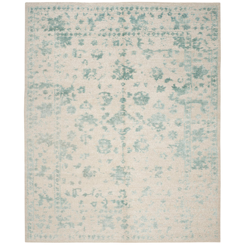 Tapis floral en laine noué à la main Centennial, Rectangle 9 pi x 12 pi