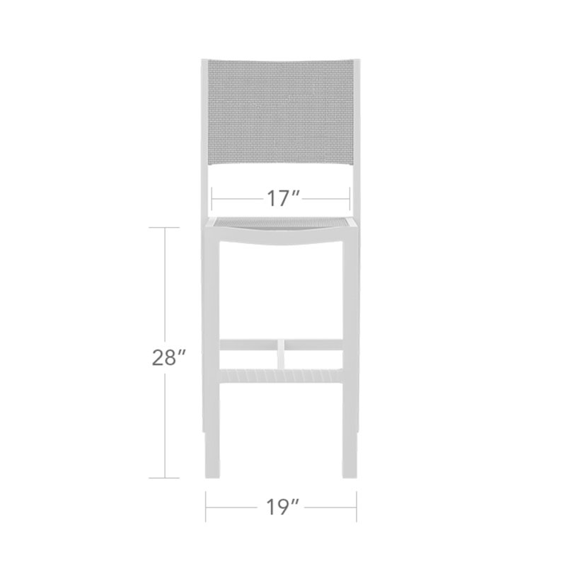 Fusion Bar Side Armless Chair, Gray, Cloud Duo