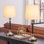 Ensemble de lampe de table transitionnelle moderne en métal 25,6 "avec abat-jour en lin, pour le salon, la chambre à coucher et la table de chevet