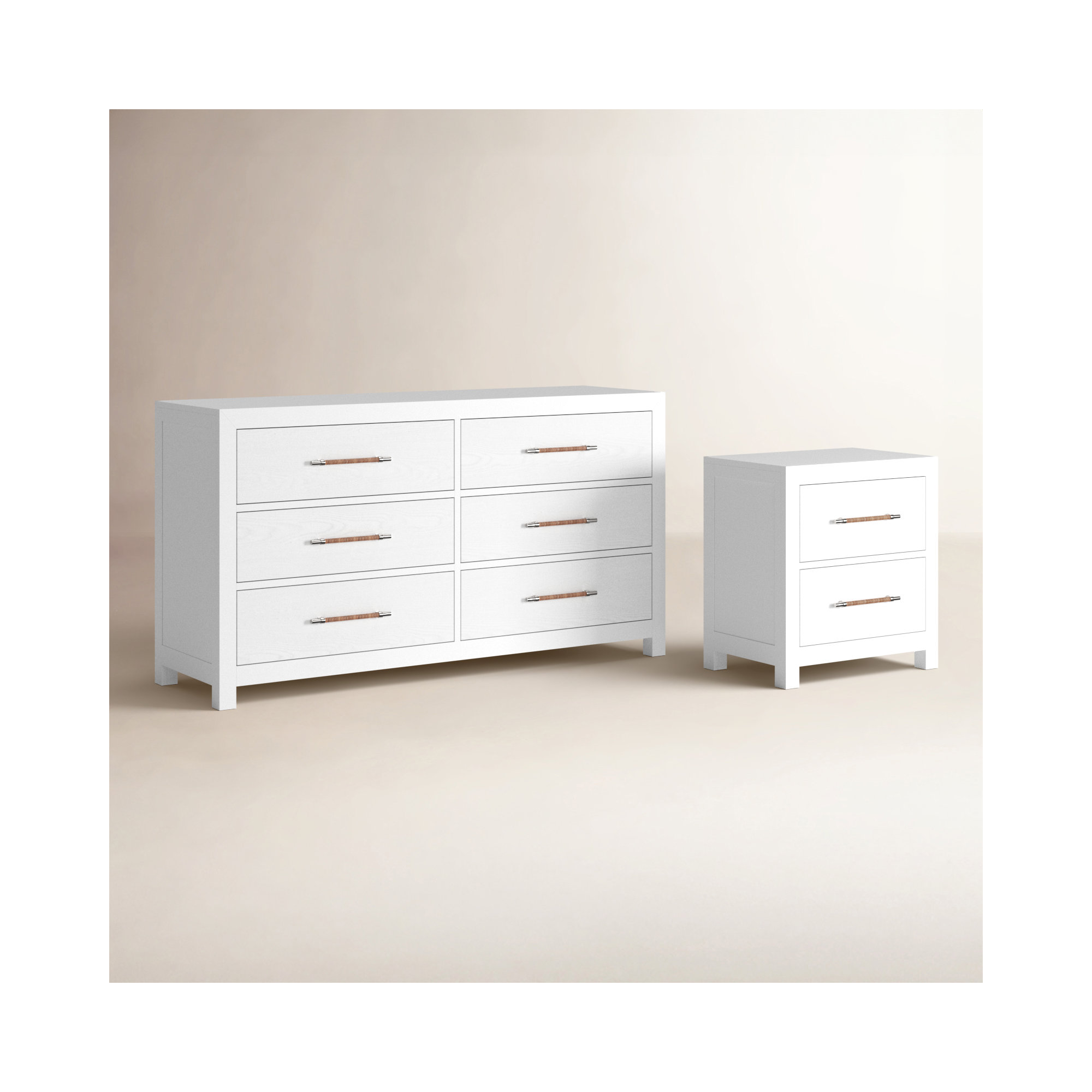 Lana Bedroom Dresser And Nightstand Set, White