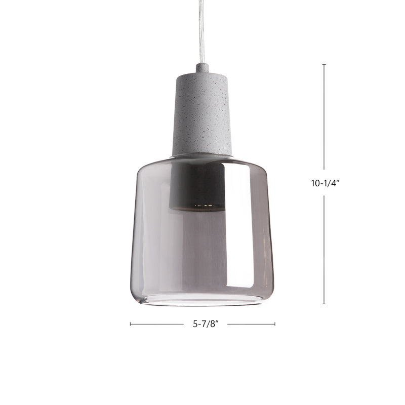 1 - Light LED Pendant, White, Clear