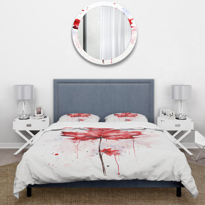 Red Maple Leaf Beauty I - Tree Maple Duvet Cover Set
