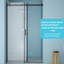 Porte de douche simple, verre trempé de 8 mm, cadre noir mat en acier inoxydable 304, installation facile, porte en verre pour rénovation avec fonctionnement antirouille et silencieux