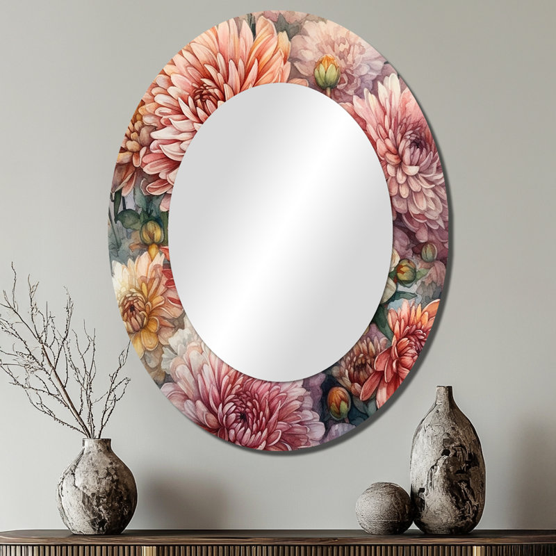 Miroir mural orange traditionnel orange, 40 po x 30 po