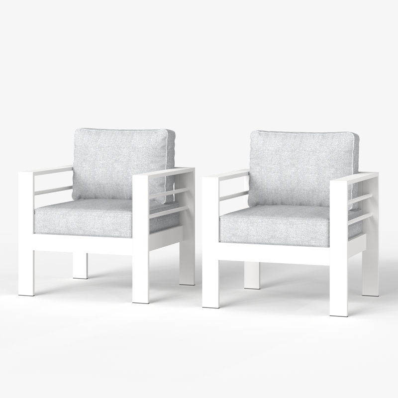 Chaise de terrasse avec coussins Alturas, Blanc