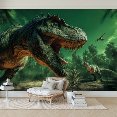 Peel and Stick Wallpaper 96" W x 69" H Modern Self Adhesive Wall Mural for Bedroom Dinosaur