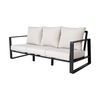 Sophistiqué avec table basse - coussins beiges, garniture en aluminium brun pour des coussins assortis élégants et intemporels
