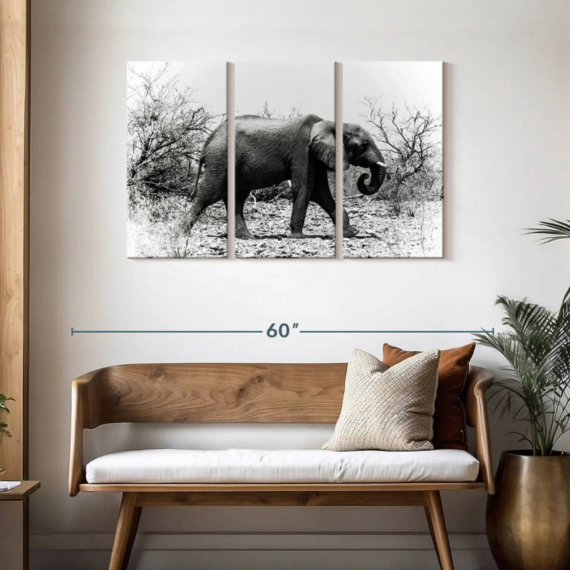 Éléphant d'Afrique au Botswana, H 28 po x l 45 po