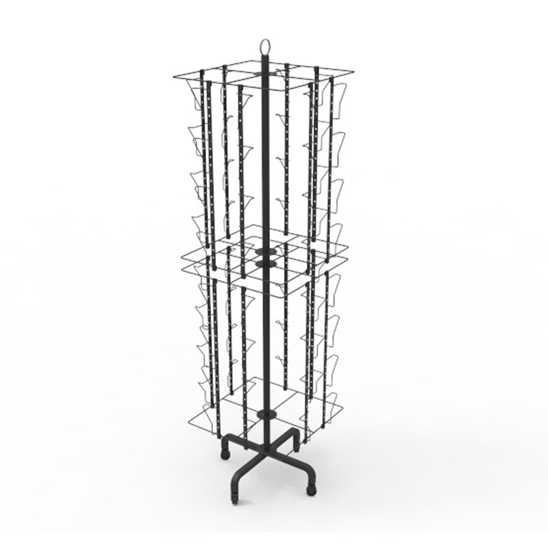 Fixturedisplays® Up To 17.2" 32-Pocket Adjustable Display Rack, Double Tier Greeting Post Card Christmas Holiday Spinning Rack Stand 11603-L-BLK