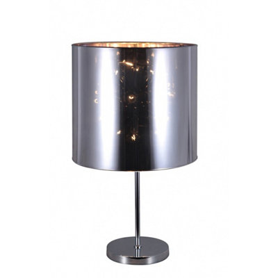 Transitional 1 Light Silver Table Lamp