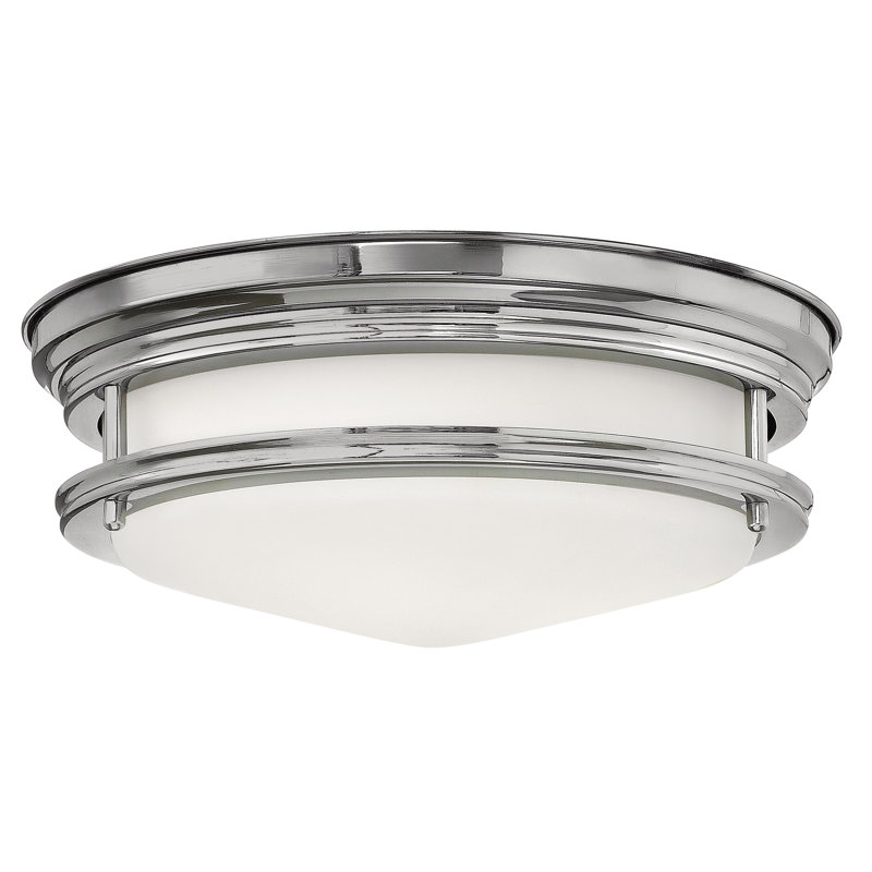 Hadley Two-Light Flush Mount Ceiling Light, Chrome, Incandescent, White