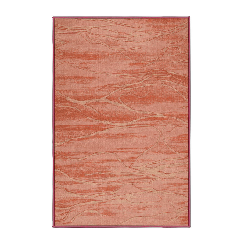 Tapis rose lavable à la machine, Rectangle 5 pi x 7 pi