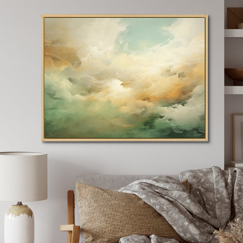 «Elegant Sky Whispers II», art mural sur toile Sky, Cadre naturel flottant, 30" H x 40" W