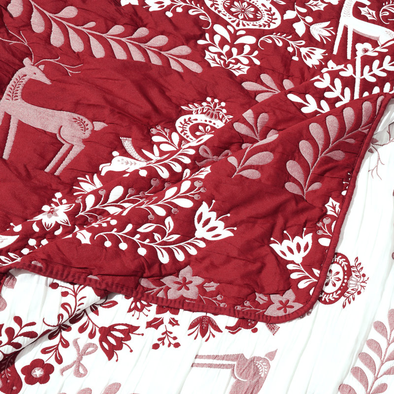 Ensemble de couvre-lit réversible 3 pièces Noella rouge de Greenland Home Fashions, Double/Grand, Rouge