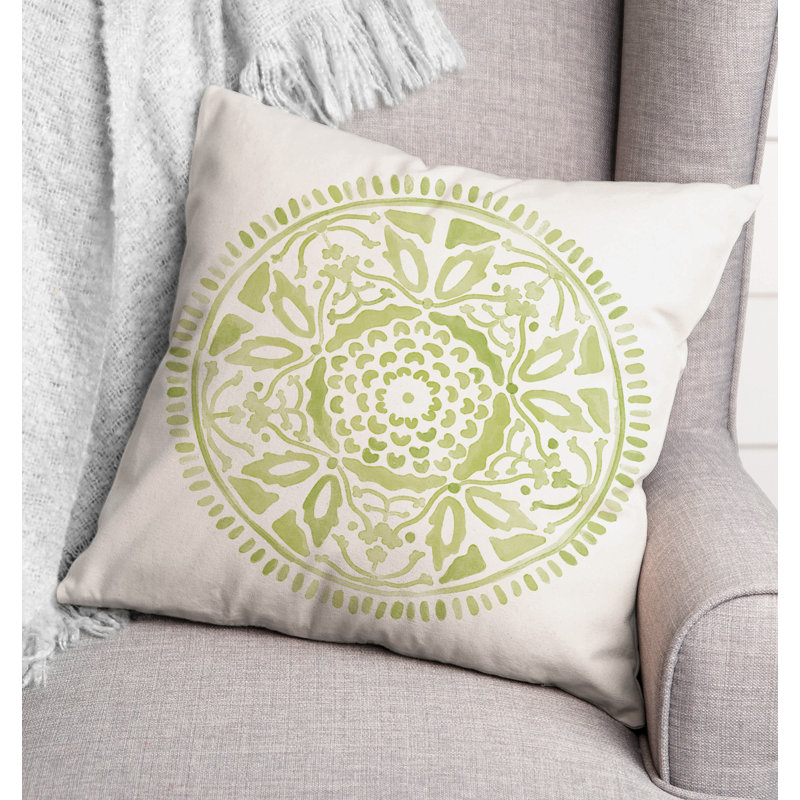 Housse et insert de coussin extérieur d'extérieur, Vert, Floral 3