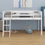 Lit mezzanine simple en bois avec échelle-3150999
