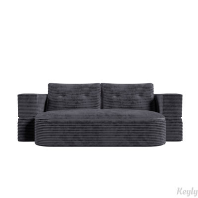 78.7" 2-in-1 Foldable Sofa with Functional Blanket and 2 Soft Pillows