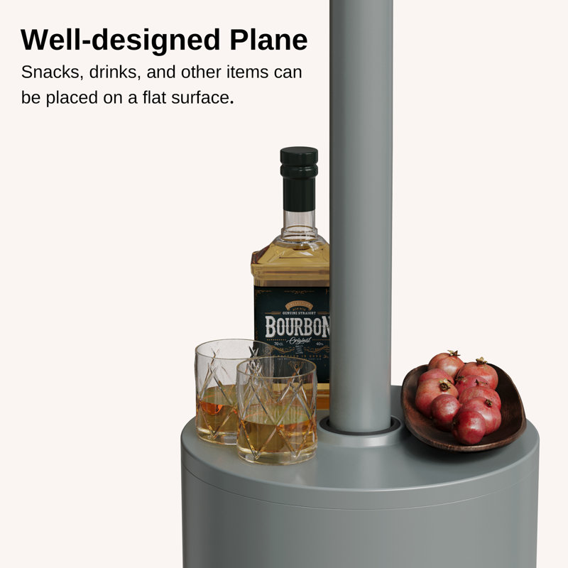 Gray Round Table Design Outdoor Propane Patio Heater
