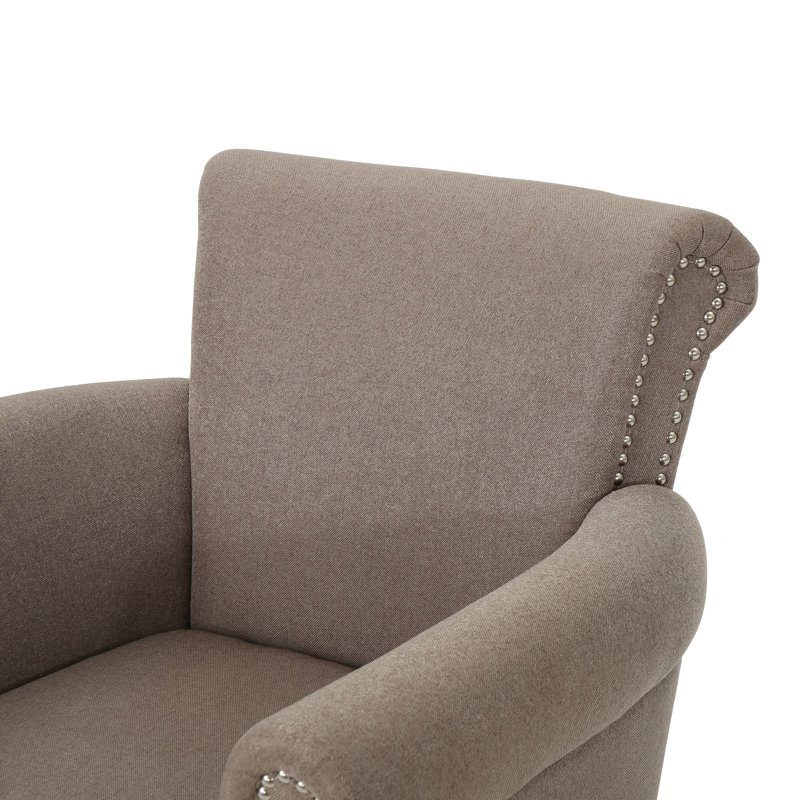 Hannon Upholstered Armchair, Light Coffee Polyester Blend