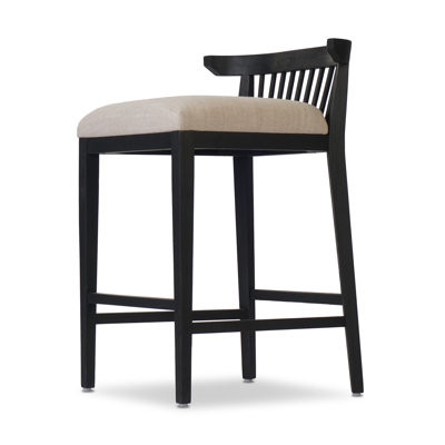 Tullio Upholstered Stool with Solid Wood Frame