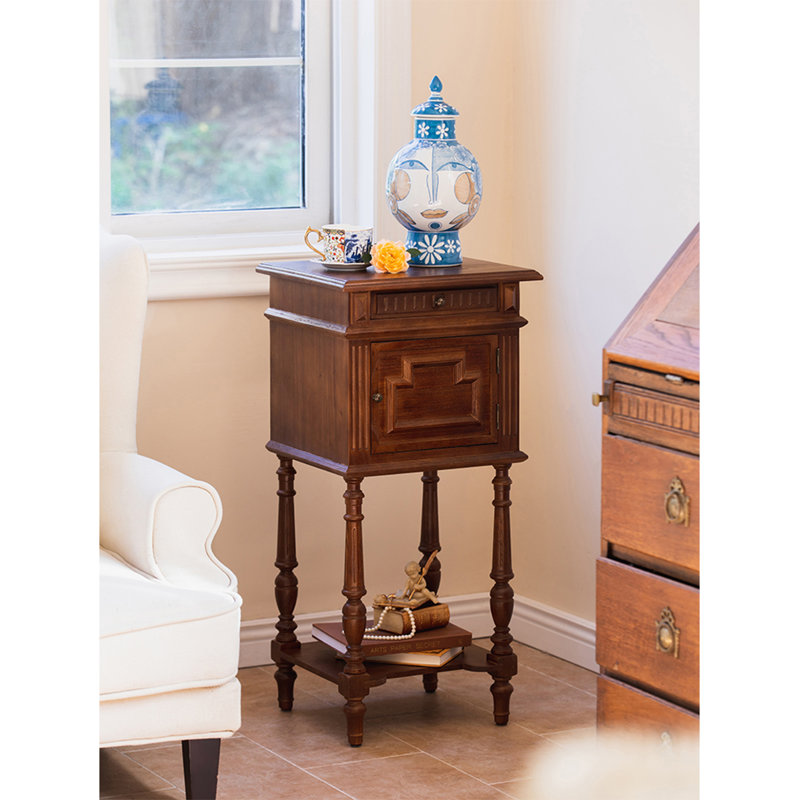 34.65" Brown Standard Solid Wood End Tables