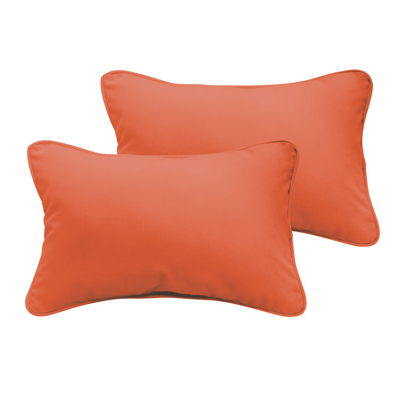 Selene Outdoor Reversible Throw Pillow, Aqua Blue, 12" H x 24" W
