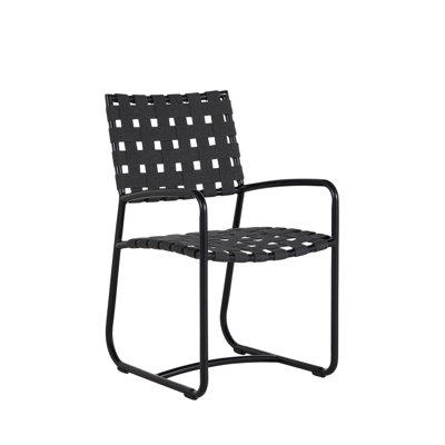 Chaise avec accoudoirs Catalina - minuit avec sangle gris anthracite