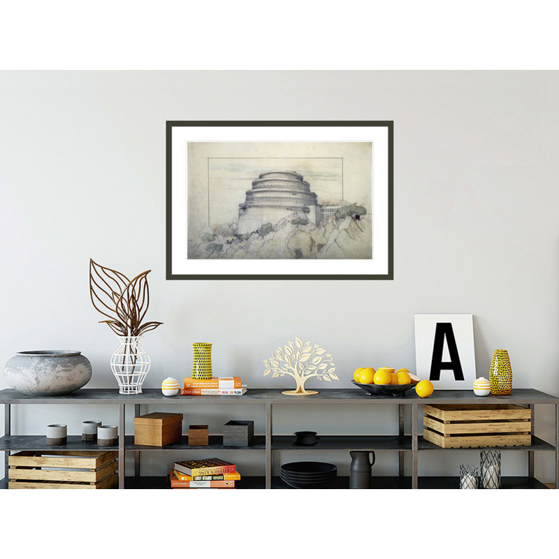 Gordon Gordon, objectif automobile (projet) (vue en perspective). «Sugarloaf Mountain MD» par Frank Lloyd Wright - impression giclée encadrée