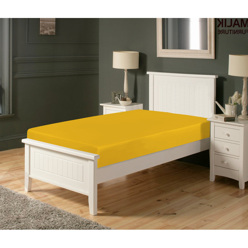 Microfiber Brushed 40cm Deep Fitted Sheet, Super King (6'), Ochre