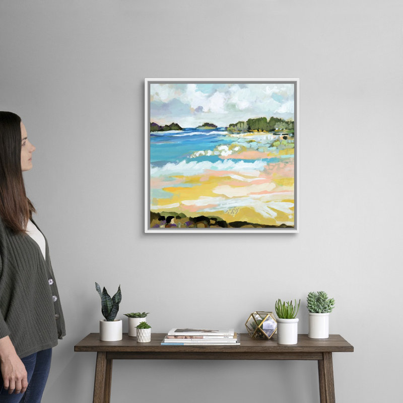 «Surfscape IX» par Karen Fields - reproduction d'art, Toile blanche encadrée, H 26 po x l 26 po x P 1,75 po