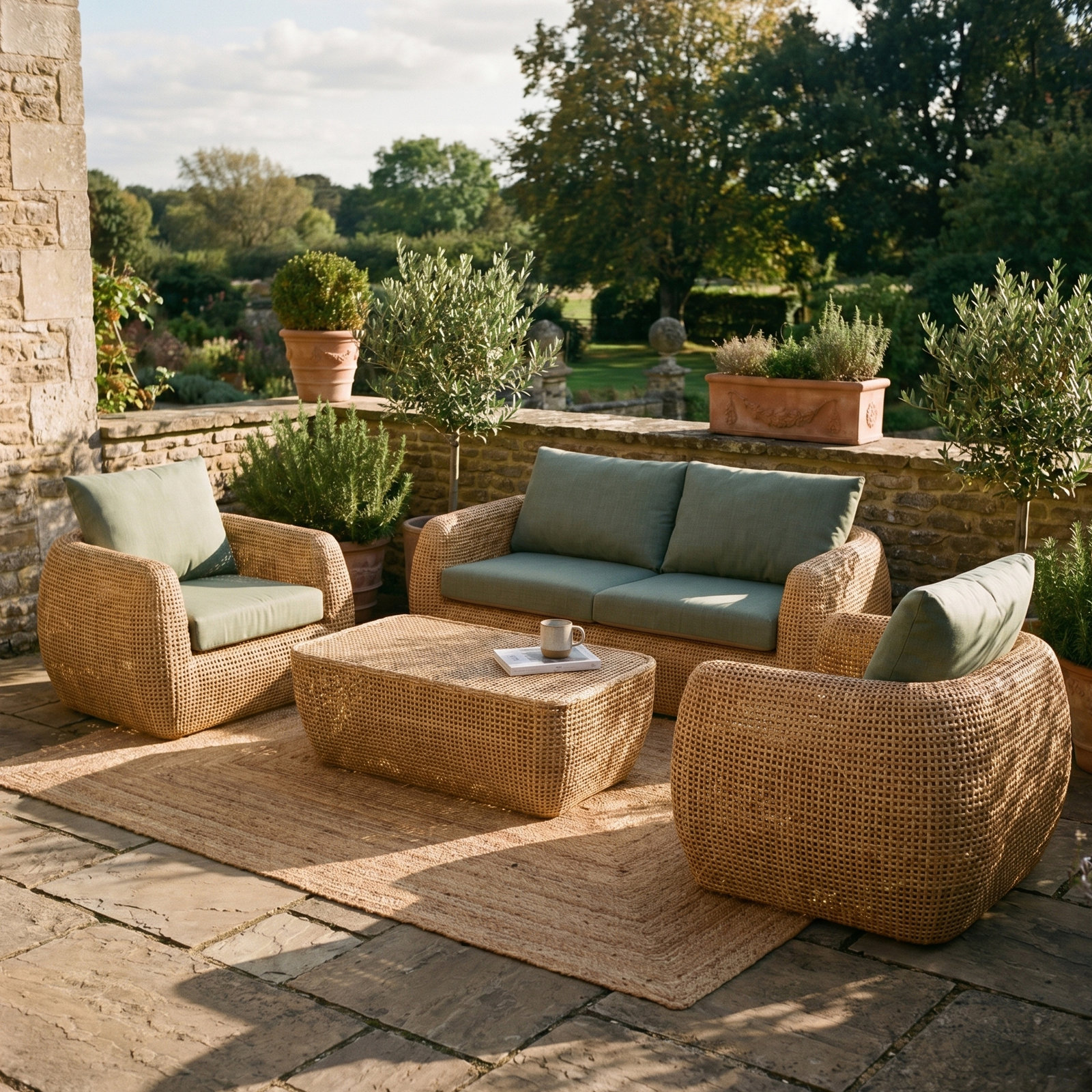 Sydney 5-Person Sunbrella® Complete Patio Set, Canvas Oasis