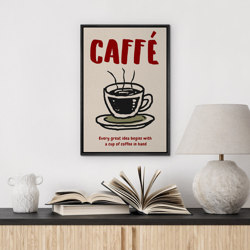 «Caffe Coffee», reproduction d'art sur toile encadrée dans la chambre principale, Noir, noir, noir, noir, H 36 po x l 24 po