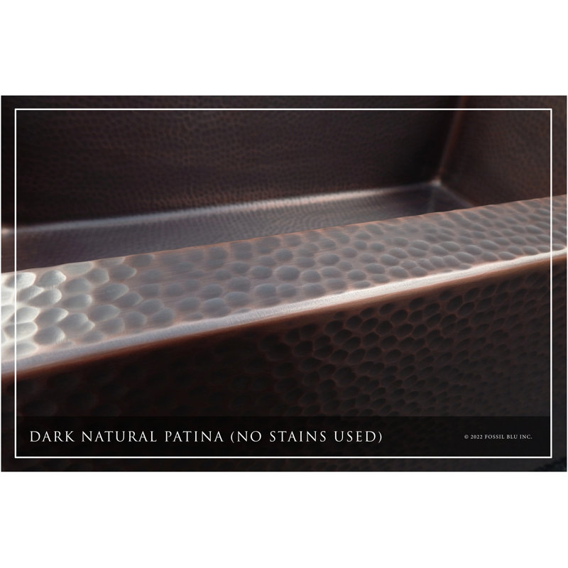 Luxury Heavy 12-Gauge Copper Farmhouse Sink, Includes Accessories, Flat Front