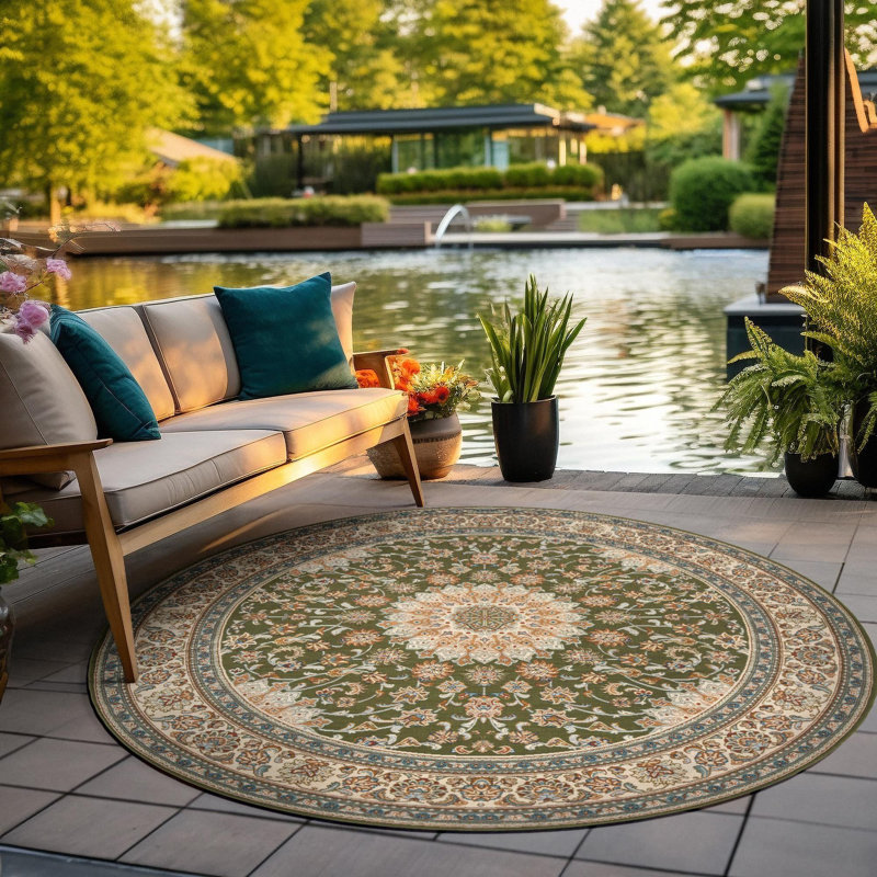 Tapis vert traditionnel Tollefson, Rond 3 pi 3 po