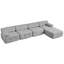 Canapé modulaire en velours en L Boneless de 134 po avec assemblage zéro-1520706847