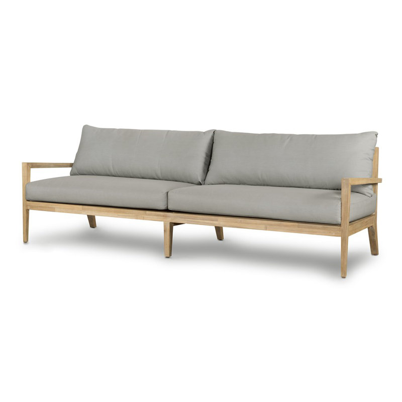 Amaya Outdoor 3 - Seat Patio Sofa, Royal Taupe, Teak