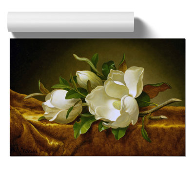 Magnolias On Gold Velvet by Martin Johnson Heade - No Frame Print