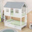 Lit simple en bois en forme de maison avec lit gigogne simple et échelle