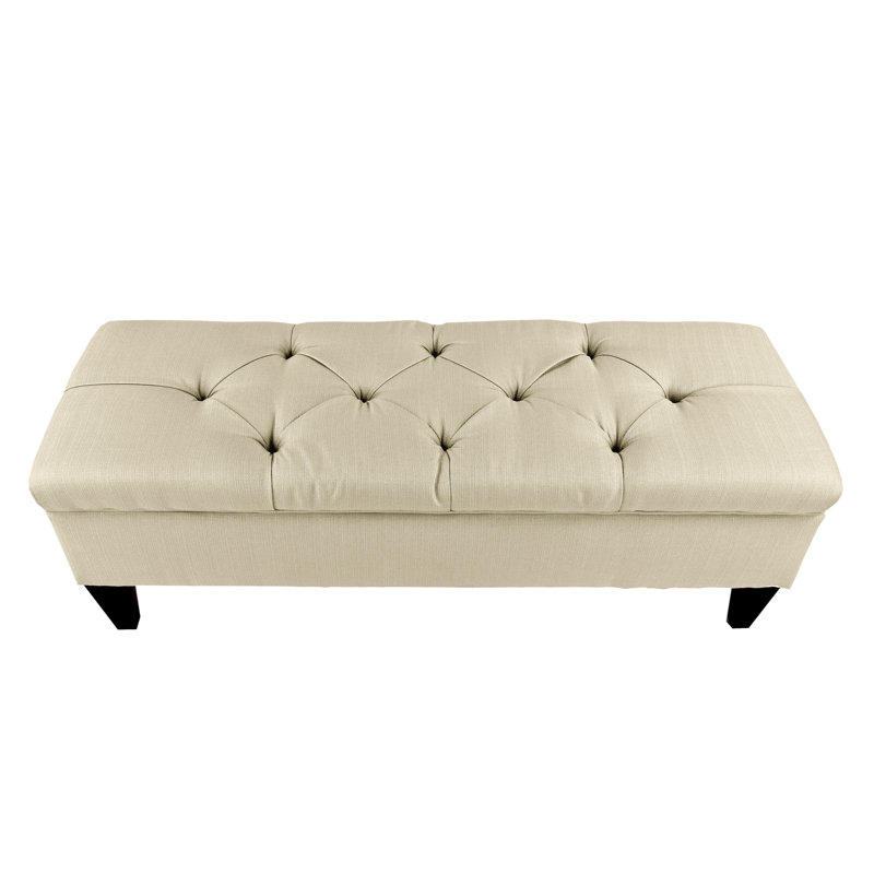 Banc de rangement rembourré Conyer, Beige