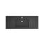 Lavabo de meuble-lavabo de salle de bain en résine solide à surface solide, teinte gris mat, profondeur 48,47 po, largeur 18,49 po, hauteur 4,23 po, fonction équilibrée, teinture, fixation murale ou au comptoir