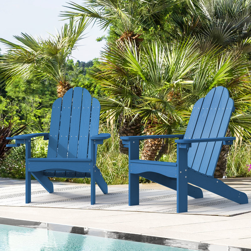 Chaise Adirondack en plastique Hackneyville, Bleu marine