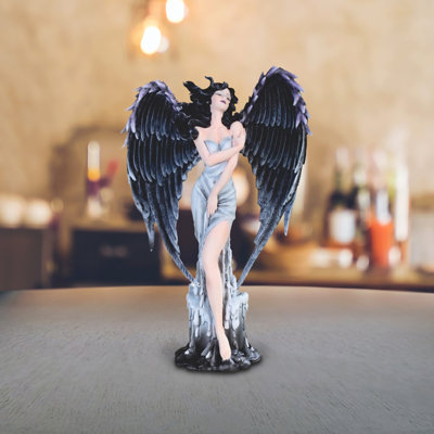 Jinaya Nafissa 8.75"H Purple Fairy with Red Flowers Optic Globe Figurine Unique Gifts