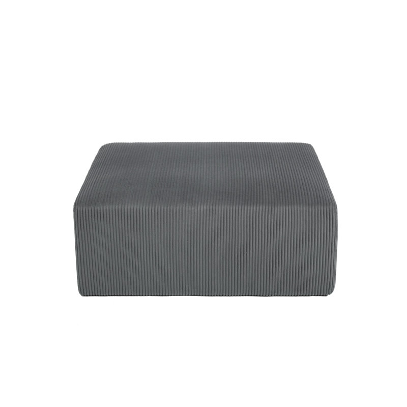 40.12cm Wide Rectangle Solid Colour Ottoman, Grey