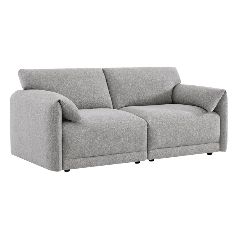 Bodhild 80.3'' Boucle 2-Piece Modular Sofa, Gray