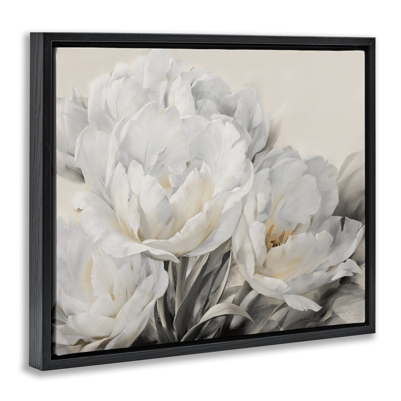Roses Arrangement, Jet Black Floater Frame, 17" H x 21" W