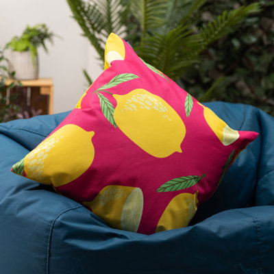 Lemons Indoor-Outdoor Cushion, Yellow