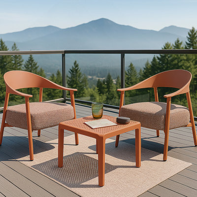 Ensemble de chaises d'appoint modernes 2 pièces avec table basse, sièges rembourrés pour vous détendre dans le salon, le salon ou le balcon
