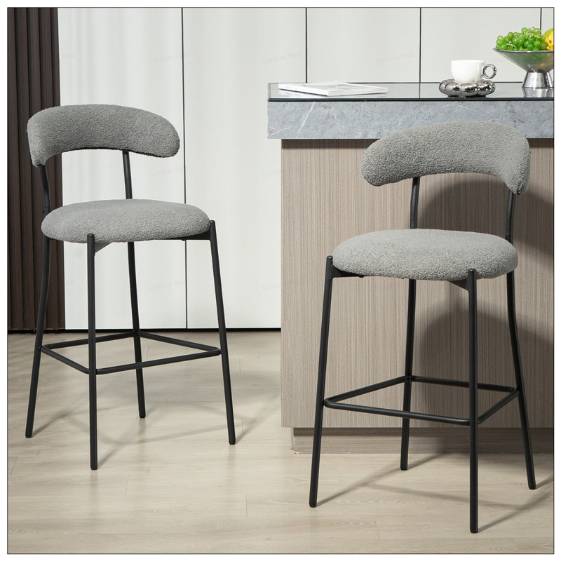 Tabouret de bar 26 po, Gris clair