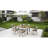 Spacious Steel Patio Table With Umbrella Hole For Garden, Deck And Poolside