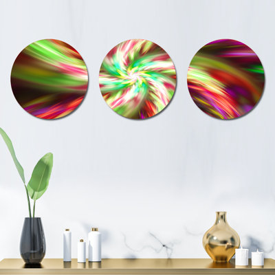 Exotic Multi Color Flower Petal Dance - Floral Metal Wall Decor Set